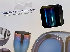 Mindful Mealtime 5 Pc Set Rainbow Stainless Steel AGIMSA NEW SEALED - Picture 1 of 6