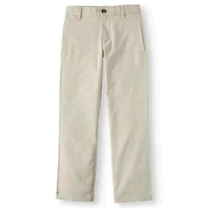 Wonder Nation Boys' School Uniform Stretch Chino Pants Size 12 Beige ---Q4-- - Picture 1 of 4
