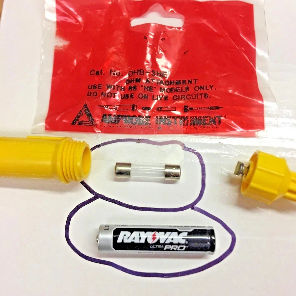 AMPROBE INSTRUMENT Replacement Fuse & Battery, RS-3 Meter & Others Part# OHB-3HE