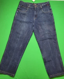 Y2K FUBU The Collection Mens Size 42x34 Jeans Dark Wash Baggy Hip Hop - Picture 1 of 18