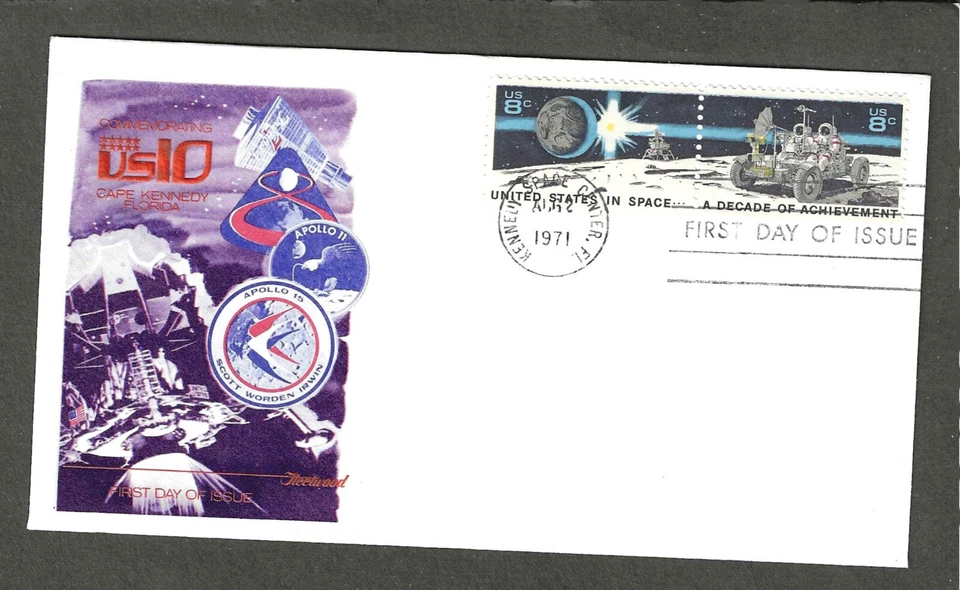 #1434-5 8c SPACE ACHIEVEMENT ISSUE FDC-KENNEDY SPACE CTR,FL-FLEETWOOD CACHET - Image 1 of 1