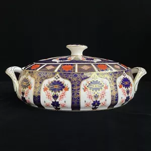 VTG Royal Crown Derby OLD IMARI Covered Vegetable Dish / 22K Gold / England - Picture 1 of 12