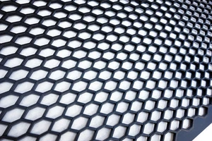 Universal Black ABS Plastic Racing Honeycomb Hex Mesh Grill Spoiler Bumper Vent - Picture 1 of 4