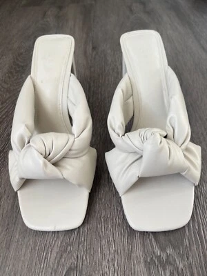 NWOT H&M Size 7.5 heel Sand Knot-detail Sandals.    - image 1 of 4