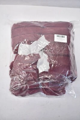 Dansicuini Burgundy Faux Fur Blanket 60" x 80" Fluffy Warm Plush Striped - Image 1 of 4