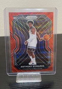 2020-21 Panini Prizm Anthony Edwards Ruby Red Wave Rookie Prizm #258 Minnesota