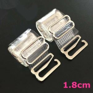 2 pares de correas transparentes invisibles de 1,8 cm de ancho transparentes para sujetador gancho de metal ajustable - Imagen 1 de 1