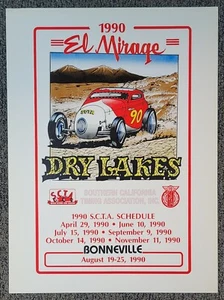 Póster original vintage de carreras SCTA El Mirage Bonneville Hot Rod 1934 impresión Ford - Imagen 1 de 9