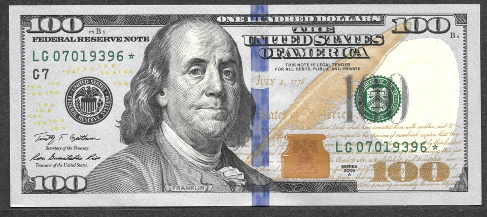 2009A $100 LG07019396* Chicago CHCU Star Note - Image 1 of 2