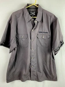 Men's Chrome Eagle Shirt House of Blues Gray Snap Buttons Short Sleeve Logo XL - Picture 1 of 10