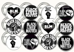 Black Lives Matter Buttons Pins 2.25" Metal Pin-back, BLM Fist Logo - 12 pcs - Picture 1 of 1