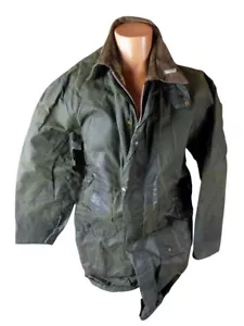 Barbour A200 Herren Border Jacke L C42 107 cm Wax Jacket Wachsjacke grün (WM) - Bild 1 von 12