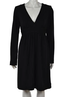 Vestido Studio M para mujer talla L negro liso hasta la rodilla manga larga rayón Foto 1 de 4