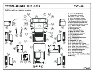 Interior Carbon Fiber Dash Trim Kit for Toyota 4Runner with navigation 2010-2013 - Picture 1 of 7