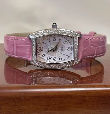 Reloj Charles Hubert Diamante Bisel Correa Cuero Damas NUEVO Foto 1 de 3