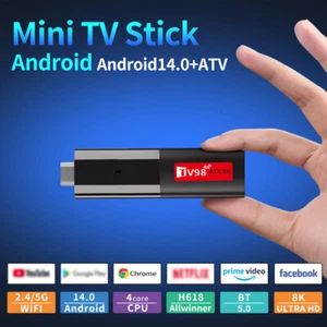 Android 14.0 Smart TV Box 8K HDMI Quad Core HD 2.4G 5G WIFI Media Stream Player - Zdjęcie 1 z 24