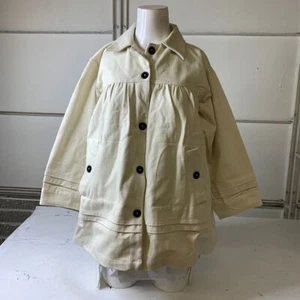 MAEVE By Anthropologie Collared Swing Jacket Women's Size L Ivory - Picture 1 of 6