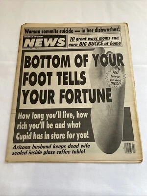 1991 February 12 Weekly World News, Bottom of your Foot Tell your Fortune (MH4) - Image 1 of 3
