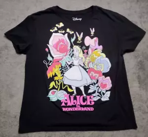 Camicia Disney Alice In Wonderland donna XL nera misto cotone morbida - Foto 1 di 8