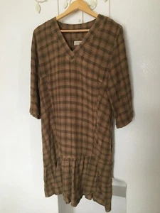 Wrap Dress, Size 12, Linen/Cotton Blend - Picture 1 of 6
