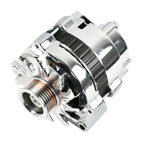 High Output Chrome Left Mount Serpentine 130 AMP Alternator For Chevy GM CS130 - Picture 1 of 10