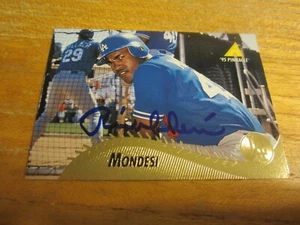 Raul Mondesi autografo firmato 1995 Pinnacle #316 Trading Card MLB Dodgers - Foto 1 di 3