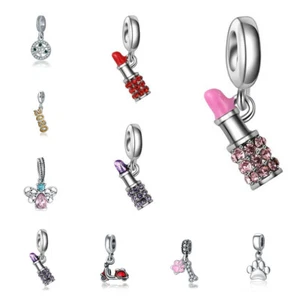 5pcs Assorted European Charm Bead Fit 925 Silver Necklace Bracelet Chain Pendant - Picture 1 of 40