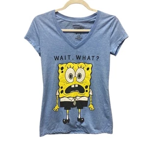 Camiseta Bob Esponja Azul Cuello en V Junior Talla 7-9 Espera Qué - Imagen 1 de 7