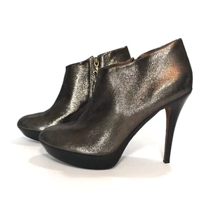 Stivaletto Donald J Pliner bronzo plateau tacco scintillante zip laterale taglia 10 - Foto 1 di 7