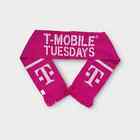 T-Mobile Tuesdays Pink White 46" Long Acrylic Fringe Edge Neck Scarf
