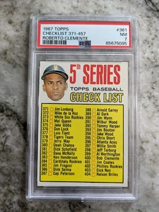 1967 Topps Roberto Clemente 5th Series Check List #361 PSA 7 85675095 HOF - Bild 1 von 2