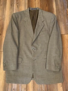 Men's Wool Sport Coat Brown 43R Kasper Blazer Suit Coat - Picture 1 of 13
