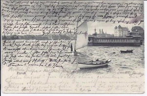 025 Zürich Vom See mit Badeanstalt 1915 - Picture 1 of 2