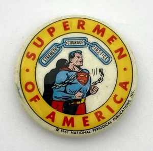 Rare 1961 Supermen Of America Pin. National Periodical Publications - Near Mint! - Picture 1 of 8