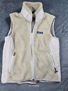Patagonia Sweater Vest Womens Small Beige Retro X Sherpa Fleece Vest Outdoors - Picture 1 of 12
