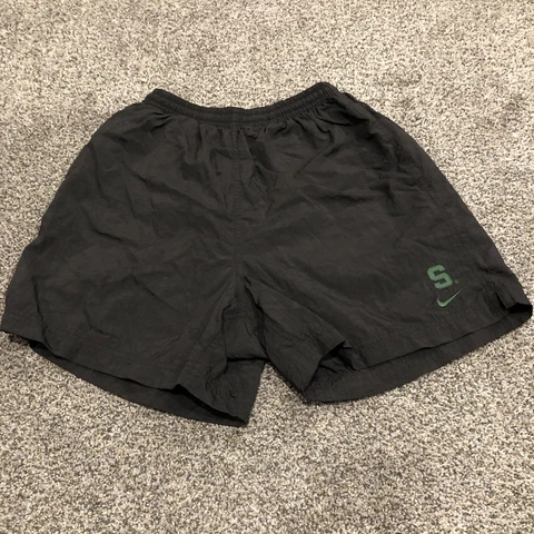 Michigan State Spartans Shorts Womens Small Black Green Swoosh Nike Ladies READ Cover