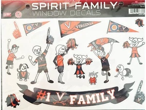 VIRGINIA CAVALIERS SPIRIT FAMILY DECALCOMANIA FINESTRA (1) ferma finestra festeggia college - Foto 1 di 1
