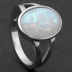 Natural 6.00 Carat 925 Sterling Silver,Engagement Ring, Handmade Fire opal Ring - Picture 1 of 4