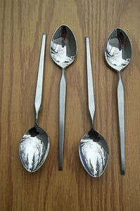 Set 4 cucchiaini da tè modello RAVENNA di SRI Stanley Roberts acciaio inox Giappone - Foto 1 di 4