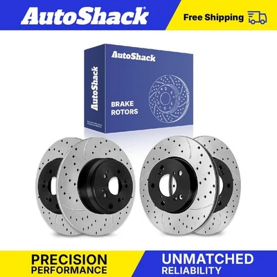 Front Rear Drilled Slotted Brake Rotors for 2005-2010 Honda Odyssey 3.5L Foto 1 de 4