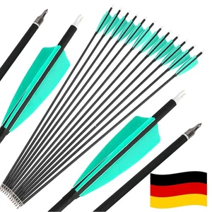 12 frecce da caccia 4" molle naturali frecce in carbonio SP500 28 pollici tiro con l'arco arco caccia - Foto 1 di 12