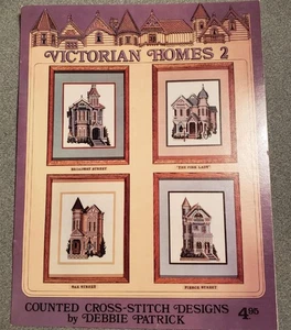 4 San Francisco viktorianische Häuser 2 Vintage Debbie Patrick Kreuzstichmuster K77 - Bild 1 von 8