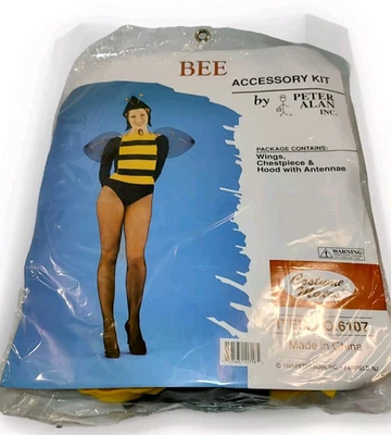 Kit de accesorios de disfraz de abeja para mujer de 3 piezas alas de Halloween pieza de pecho capucha nuevo Foto 1 de 4