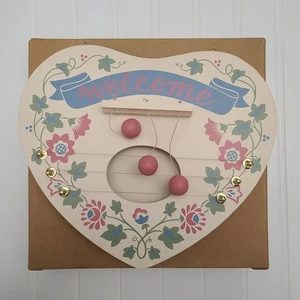 Vintage AVON Heart Shaped Floral Spring Chimes Door Harp w. Orig Box 9.75"x8.75" - Picture 1 of 3