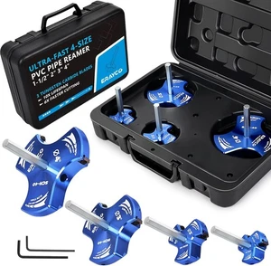 4 STCK. Dreifach Klinge PVC Rohr Reibahle Kit für Sanitär, 1,5"-4" Fitting Saver Werkzeug - Bild 1 von 4