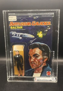 Tarjeta Mattel vintage Battlestar Galactica 1979 AFA/CAS 75+ BALTAR serie 2 sin usar, en caja - Imagen 1 de 9