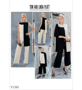 Vogue V1581 Tunic Pants 14-22 Designer Tom Linda Platt Sewing Pattern Uncut 1581 - Picture 1 of 2