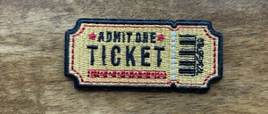 Admit One Ticket bestickt Bügelbild Aufnäher Patch NEU - Bild 1 von 3