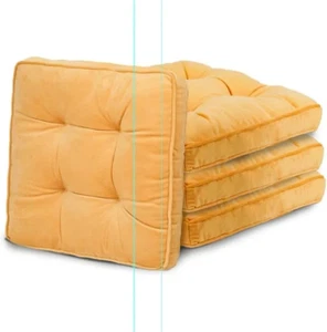Tufted Velvet Chair Pads with Ties for Indoor Dining Room,Kitchen,Outdoor Patio  - Picture 1 of 7