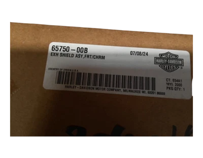 Harley-Davidson EXH SHIELD ASM FRT/CHRM 65750-00B NUEVO FABRICANTE DE EQUIPOS ORIGINALES 65750-00B Foto 1 de 4